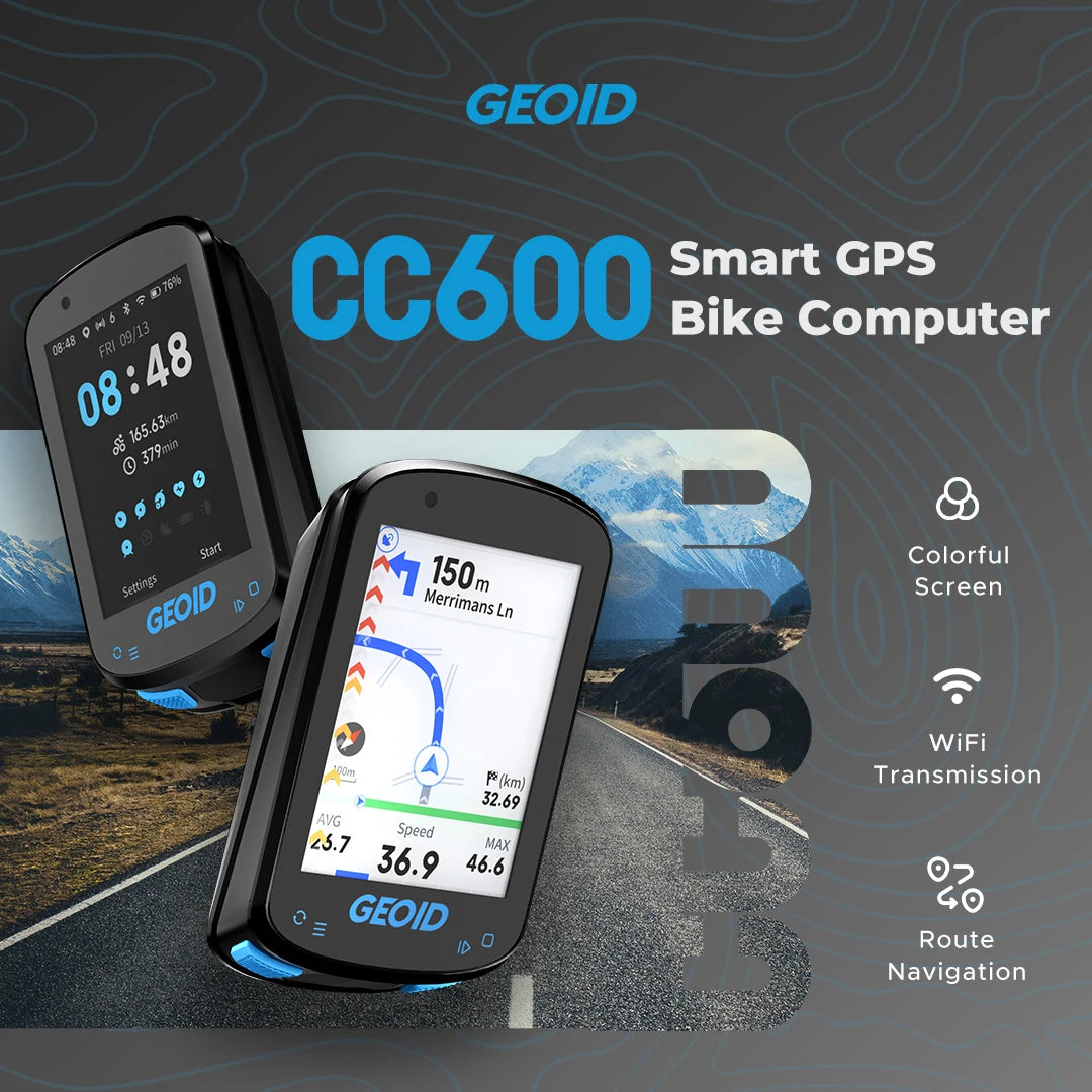 GEOID CC600 Bike Computer – Smart GPS Speedometer with Wireless Navigation
