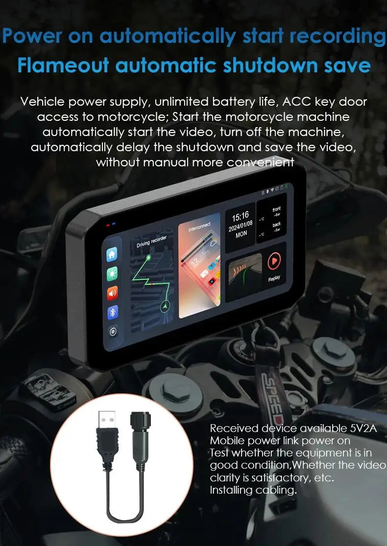 EKIY 6.25" Wireless CarPlay & Android Auto – Motorcycle GPS Dashboard