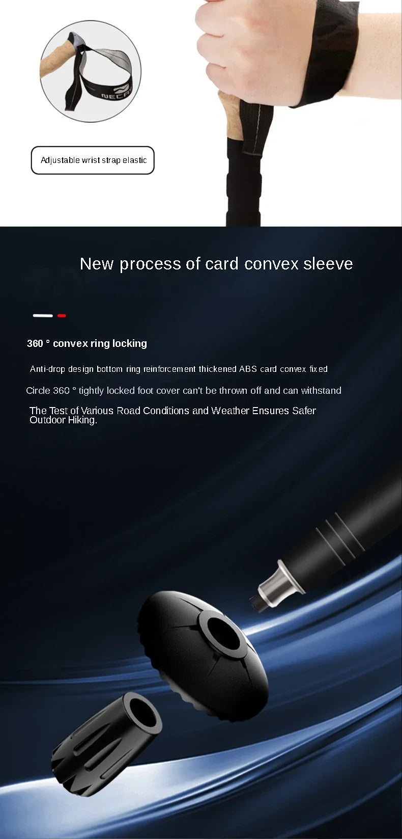 2PCS Ultralight Trekking Poles – Adjustable Walking Sticks with Quick Lock