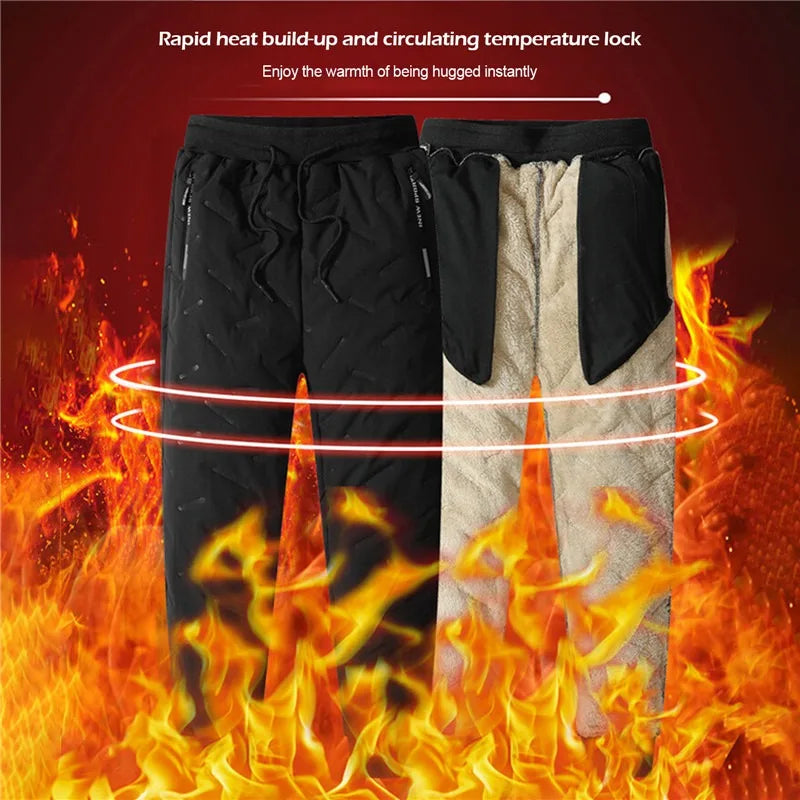 Men’s Thermal Fleece Sweatpants – Waterproof, Windproof, Plush Warm