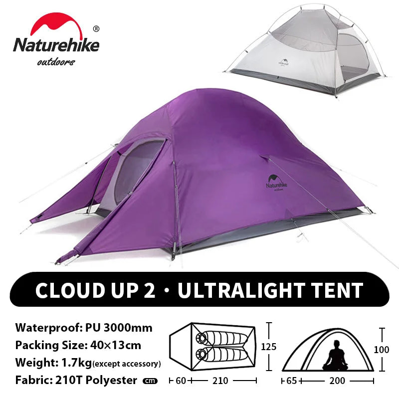 Naturehike Cloud Up 2-Person Ultralight Tent – Waterproof Camping & Hiking