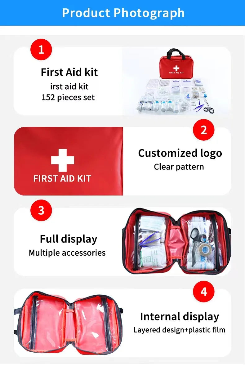 Portable Emergency First Aid Bag Kit – Household, Travel & Outdoor Survival
