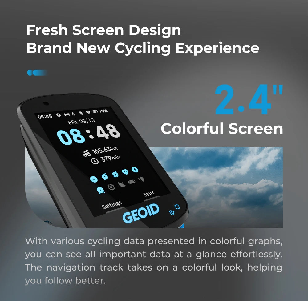 GEOID CC600 Bike Computer – Smart GPS Speedometer with Wireless Navigation