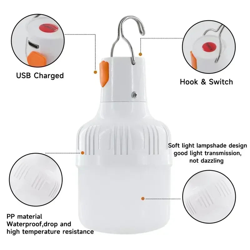 60W Rechargeable LED Lantern – Emergency Outdoor Camping Light