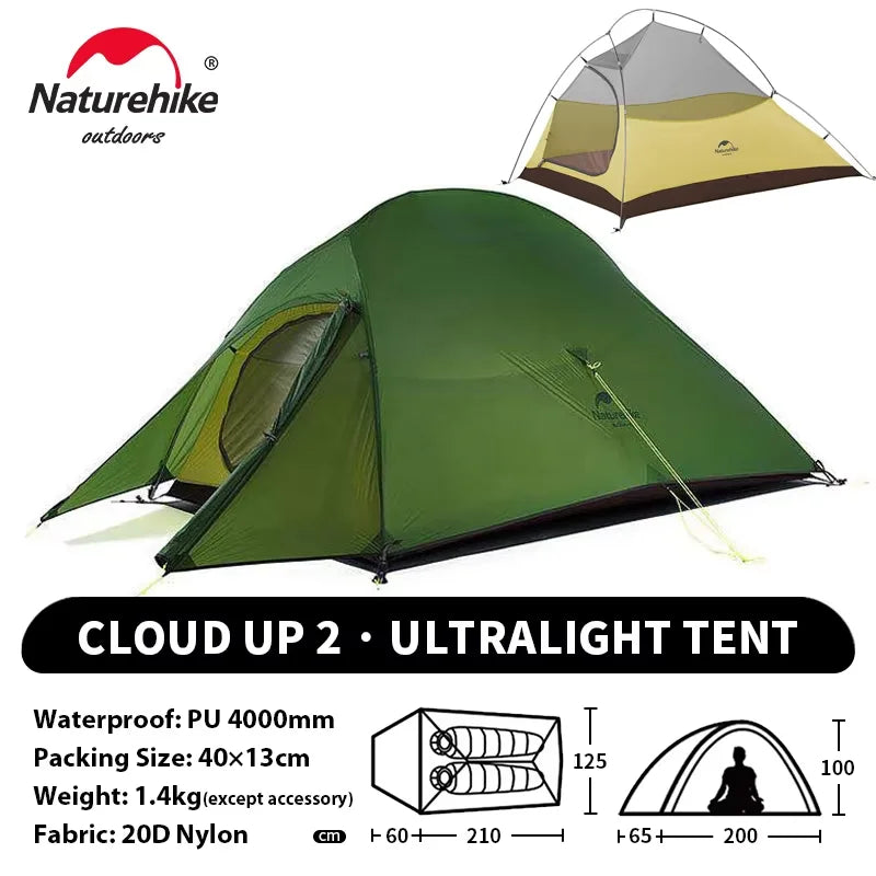 Naturehike Cloud Up 2-Person Ultralight Tent – Waterproof Camping & Hiking