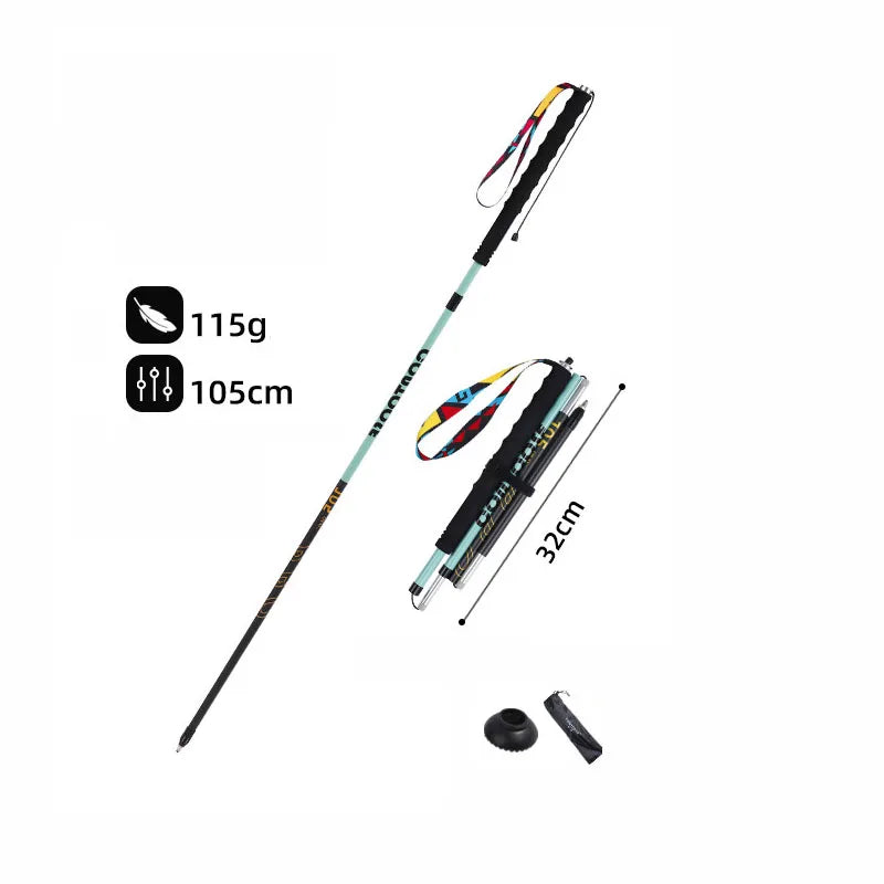 3K Carbon Fiber Folding Trekking Poles – Lightweight Hiking & Mountaineering Sticks