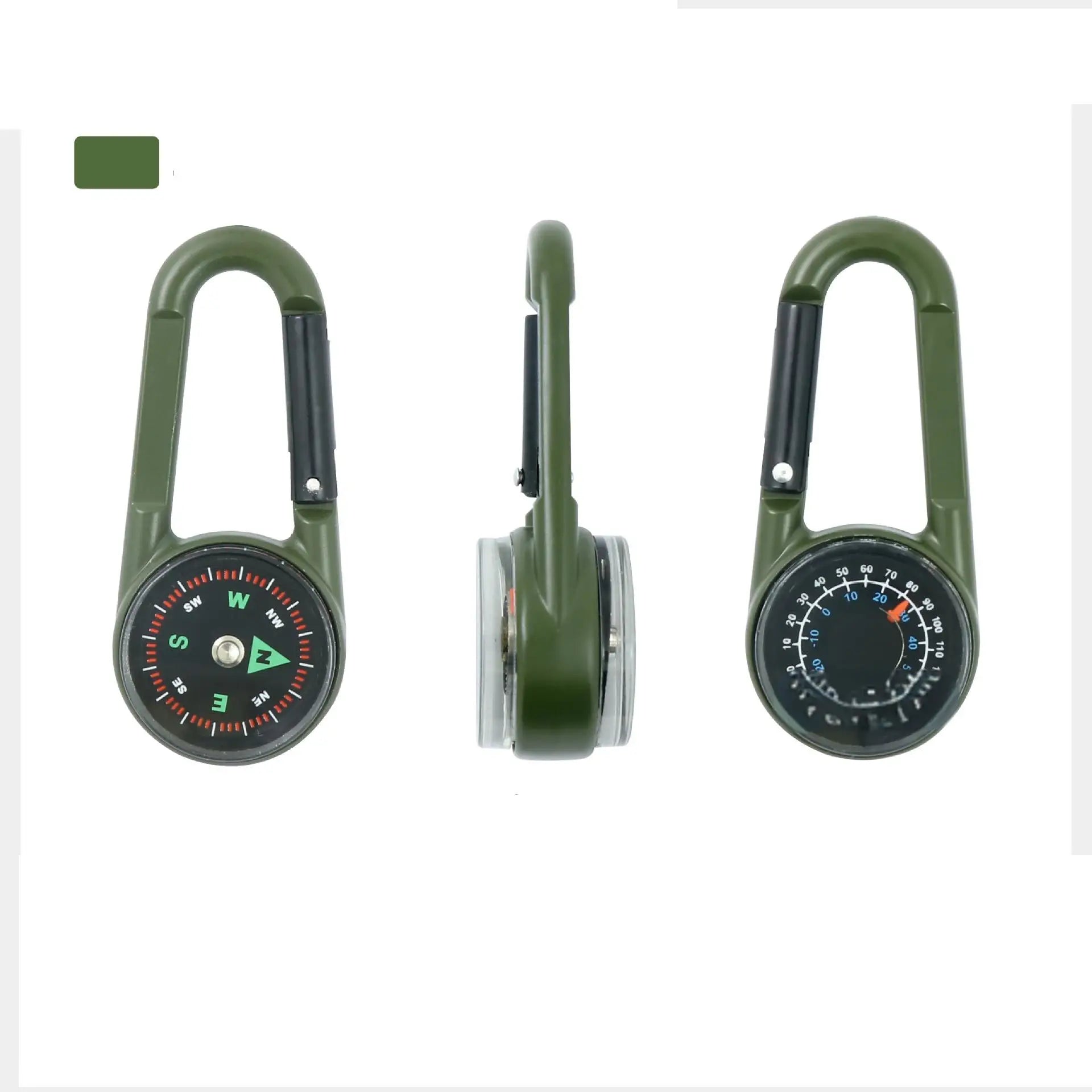 3-in-1 Compass Thermometer Carabiner – Outdoor Hiking Survival Tool