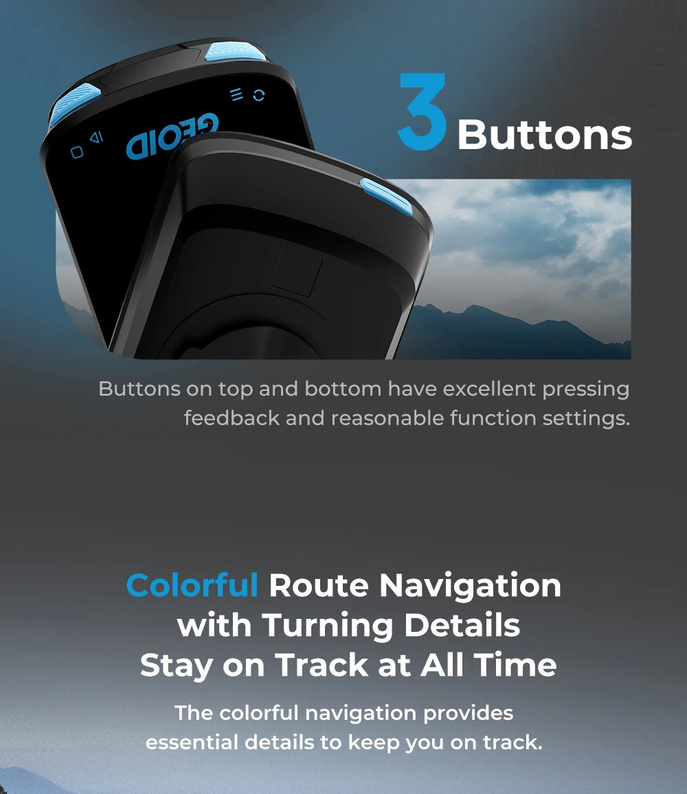 GEOID CC600 Bike Computer – Smart GPS Speedometer with Wireless Navigation