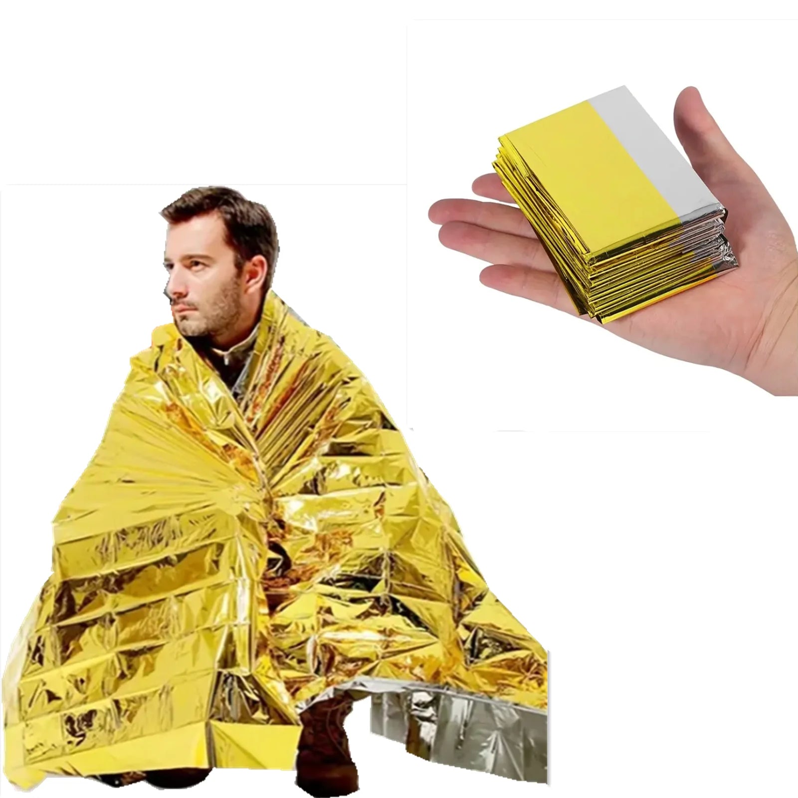 Emergency Survival Blanket – Waterproof Thermal Foil (Gold/Silver)
