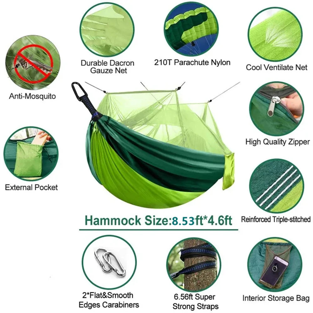 Portable Double Mosquito Net Hammock – Outdoor Camping & Travel