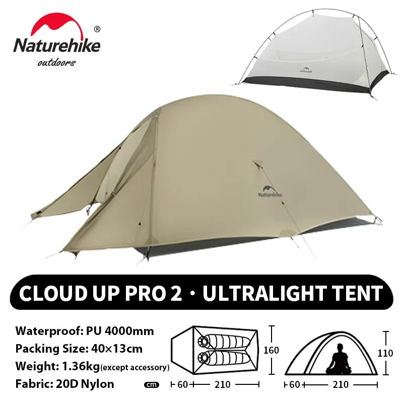 Naturehike Cloud Up 2-Person Ultralight Tent – Waterproof Camping & Hiking