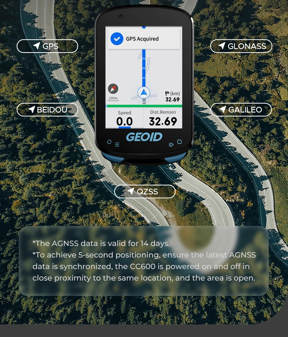 GEOID CC600 Bike Computer – Smart GPS Speedometer with Wireless Navigation