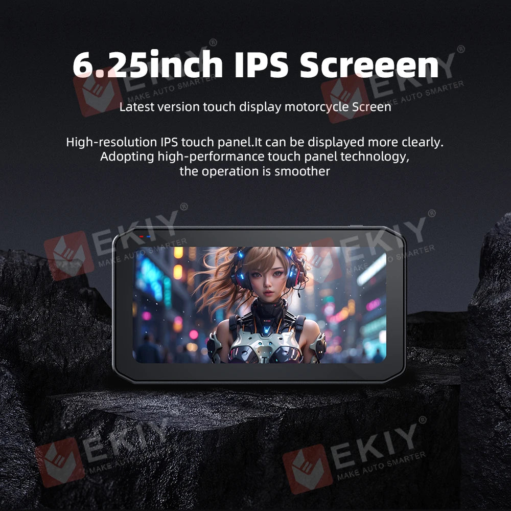 EKIY 6.25" Wireless CarPlay & Android Auto – Motorcycle GPS Dashboard