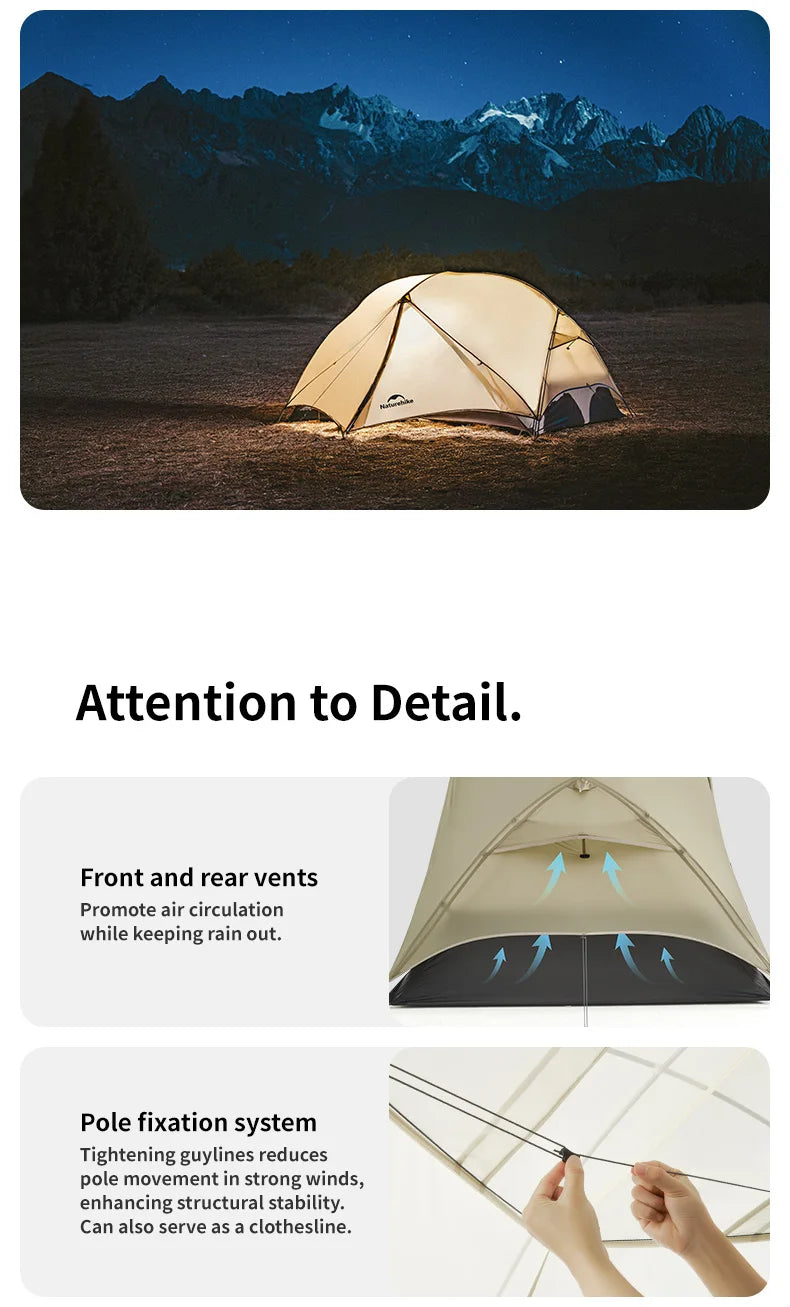 Naturehike Mongar UL 2 – Ultralight 2-Person Waterproof Backpacking Tent