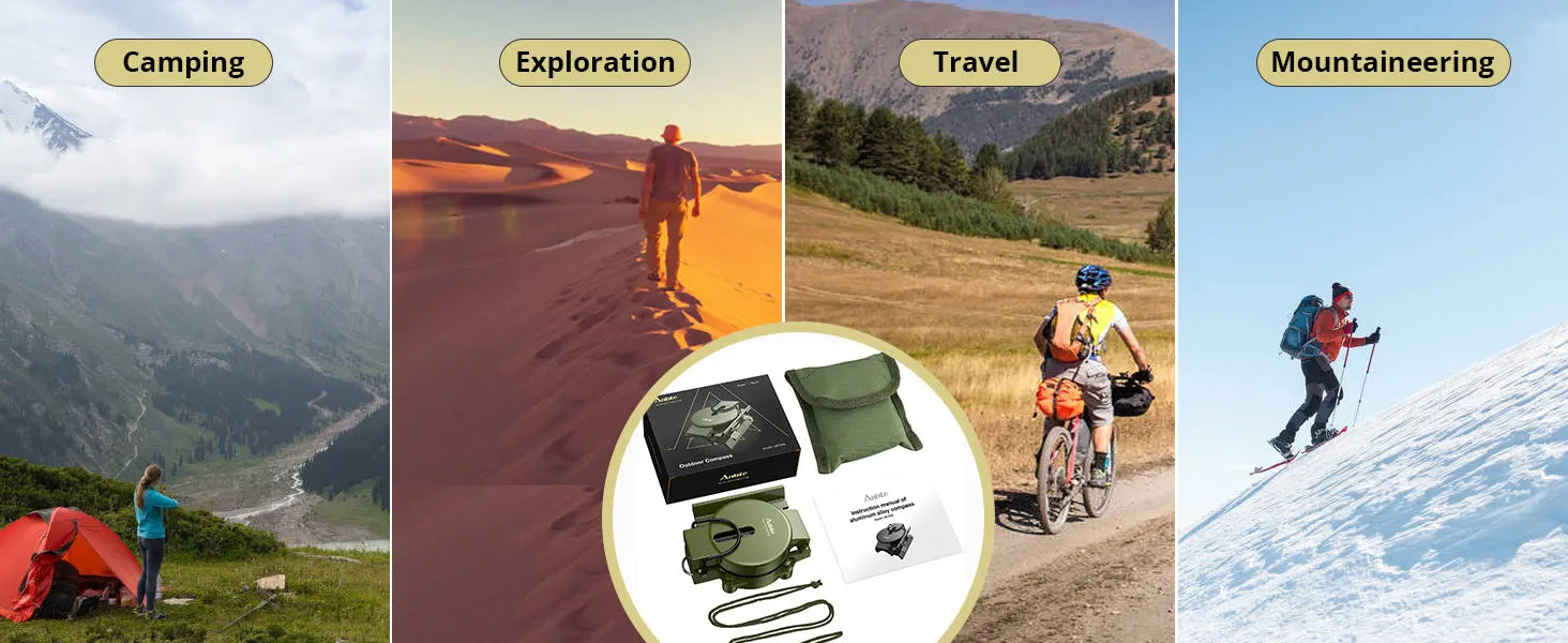 Military Lensatic Compass – Waterproof Hiking Compass with Clinometer