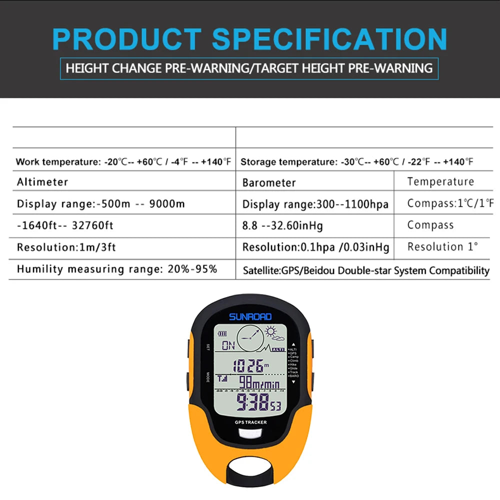 Portable Handheld GPS – Digital Altimeter, Barometer & Compass