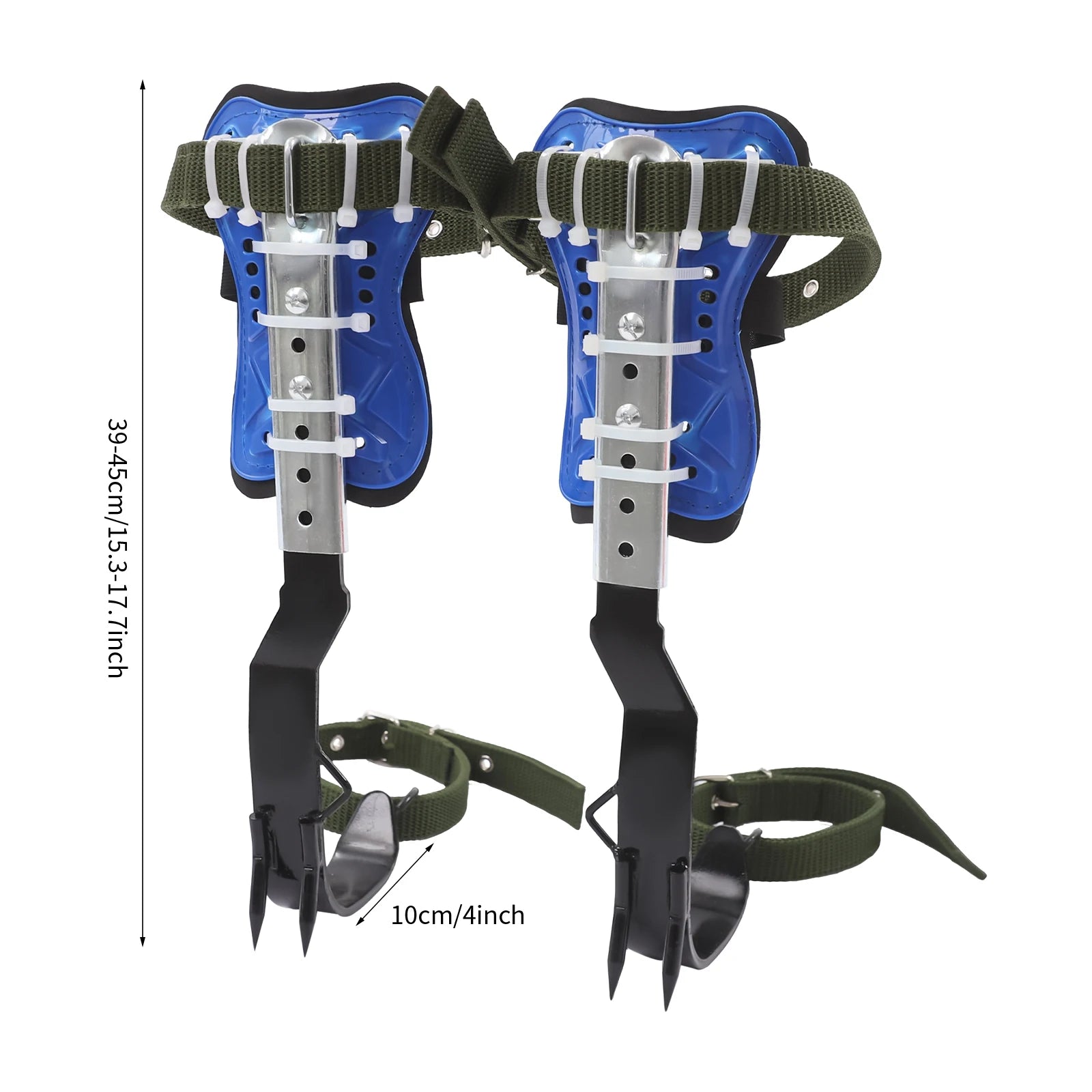 Adjustable Blue Tree Climbing Spikes with Straps – 150kg Load