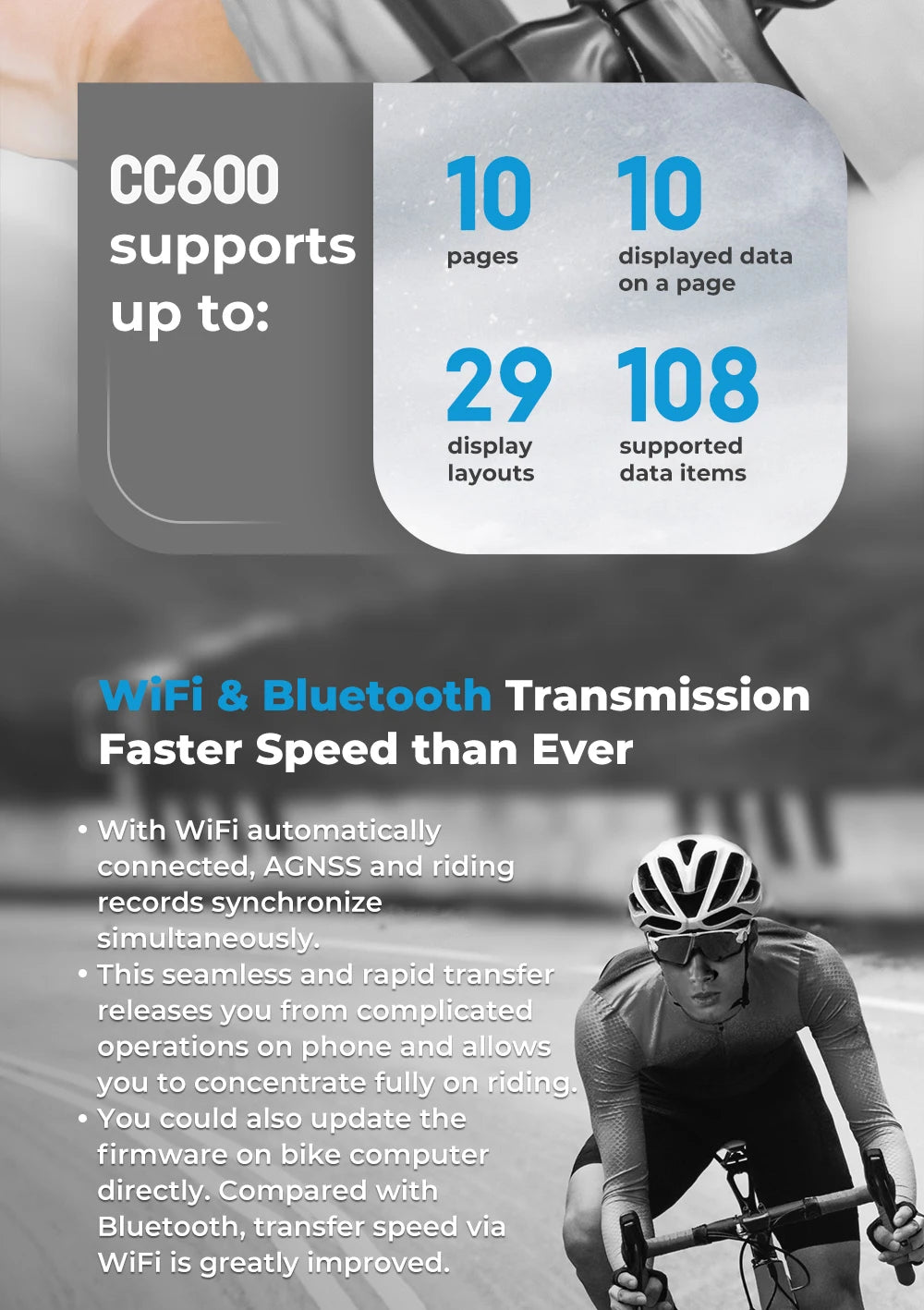 GEOID CC600 Bike Computer – Smart GPS Speedometer with Wireless Navigation