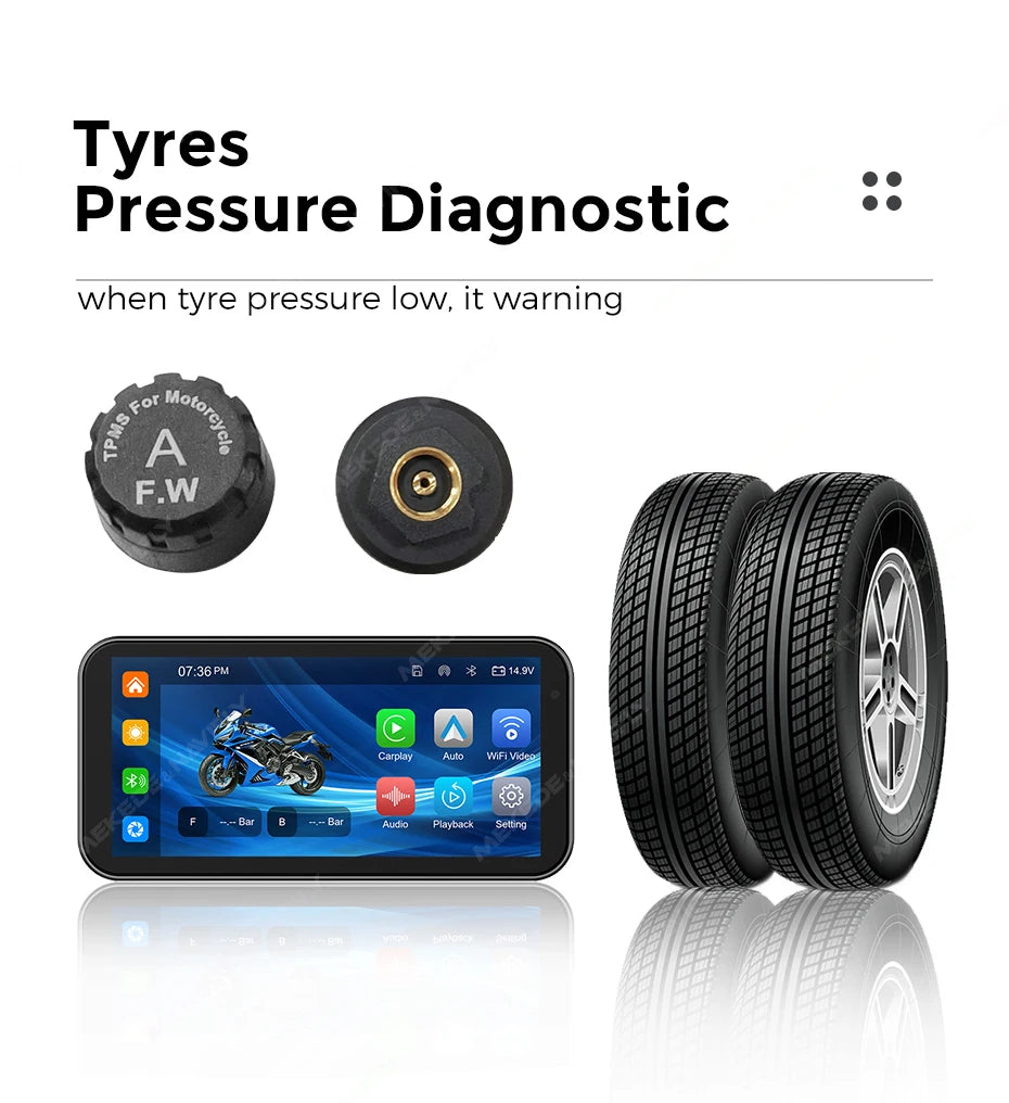 NaviFly 6.25" Wireless CarPlay & Android Auto – Motorcycle Navigation Display