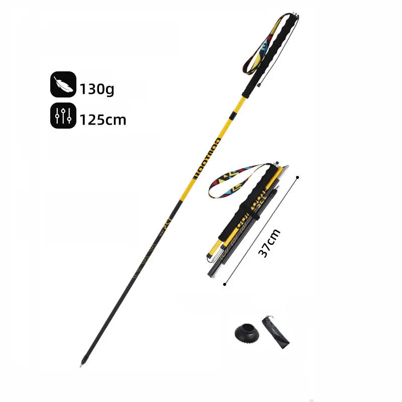3K Carbon Fiber Folding Trekking Poles – Lightweight Hiking & Mountaineering Sticks