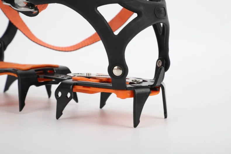 12-Tooth Stainless Steel Ice & Snow Crampons – Anti-Slip Climbing Grippers