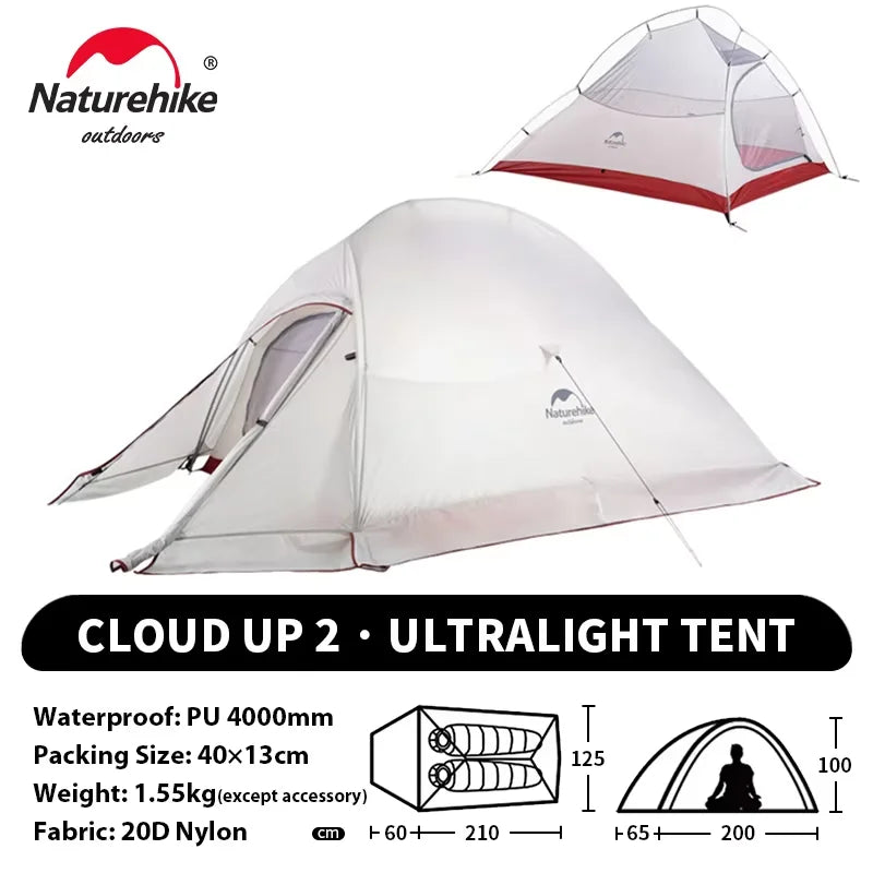 Naturehike Cloud Up 2-Person Ultralight Tent – Waterproof Camping & Hiking