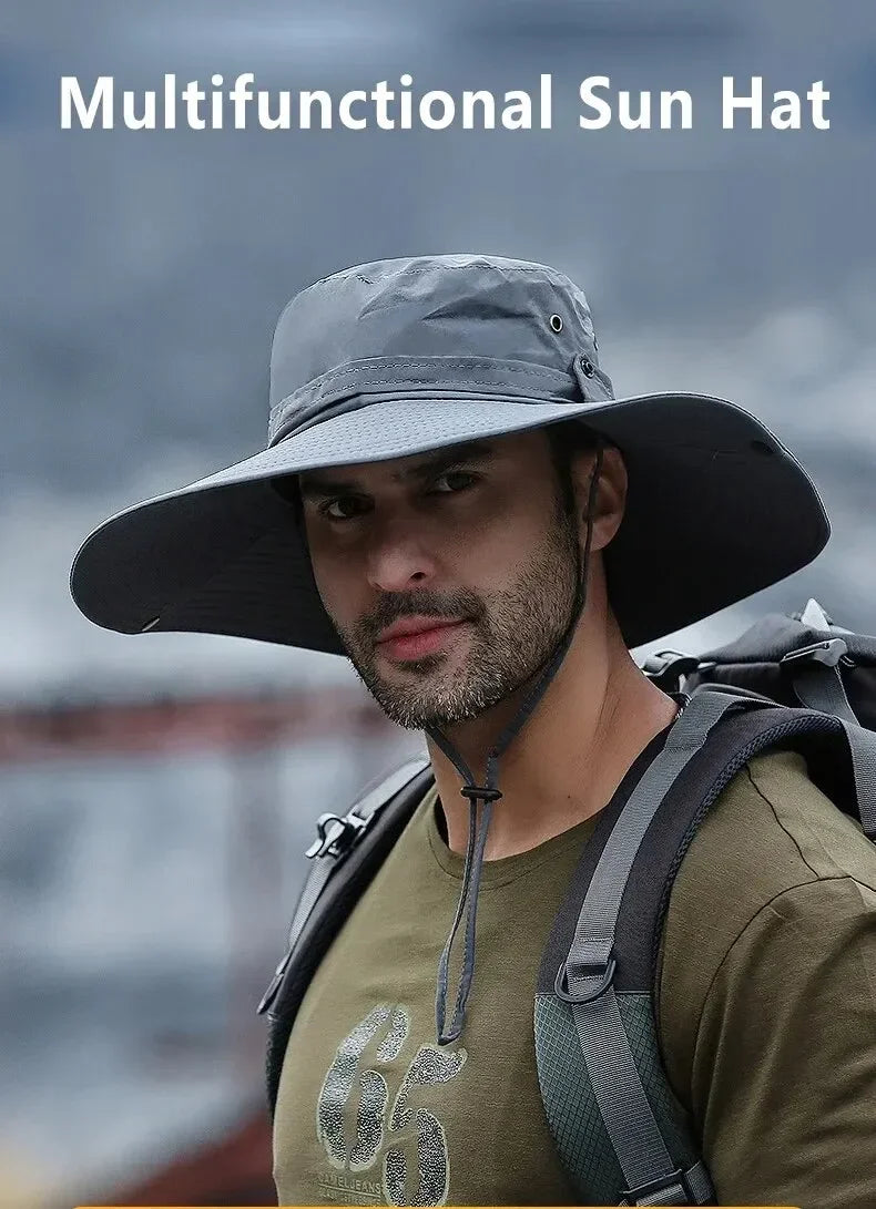Men’s Sun Protection Fishing Hat – Breathable Anti-UV Camping & Hiking Cap