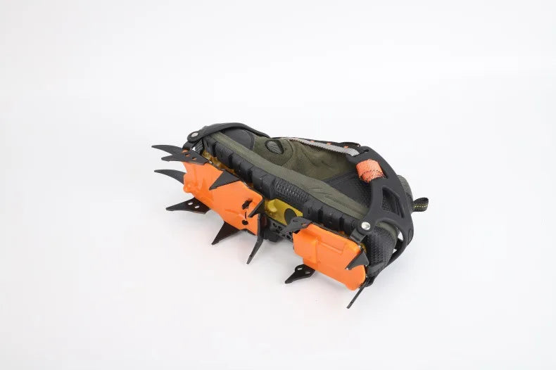 12-Tooth Stainless Steel Ice & Snow Crampons – Anti-Slip Climbing Grippers