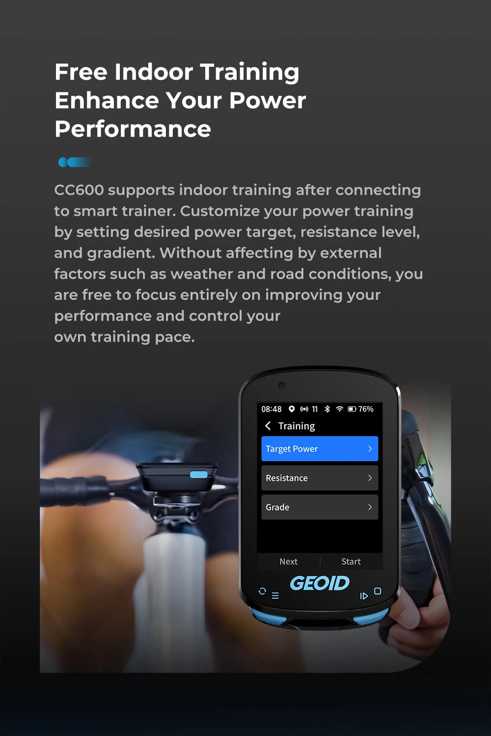 GEOID CC600 Bike Computer – Smart GPS Speedometer with Wireless Navigation