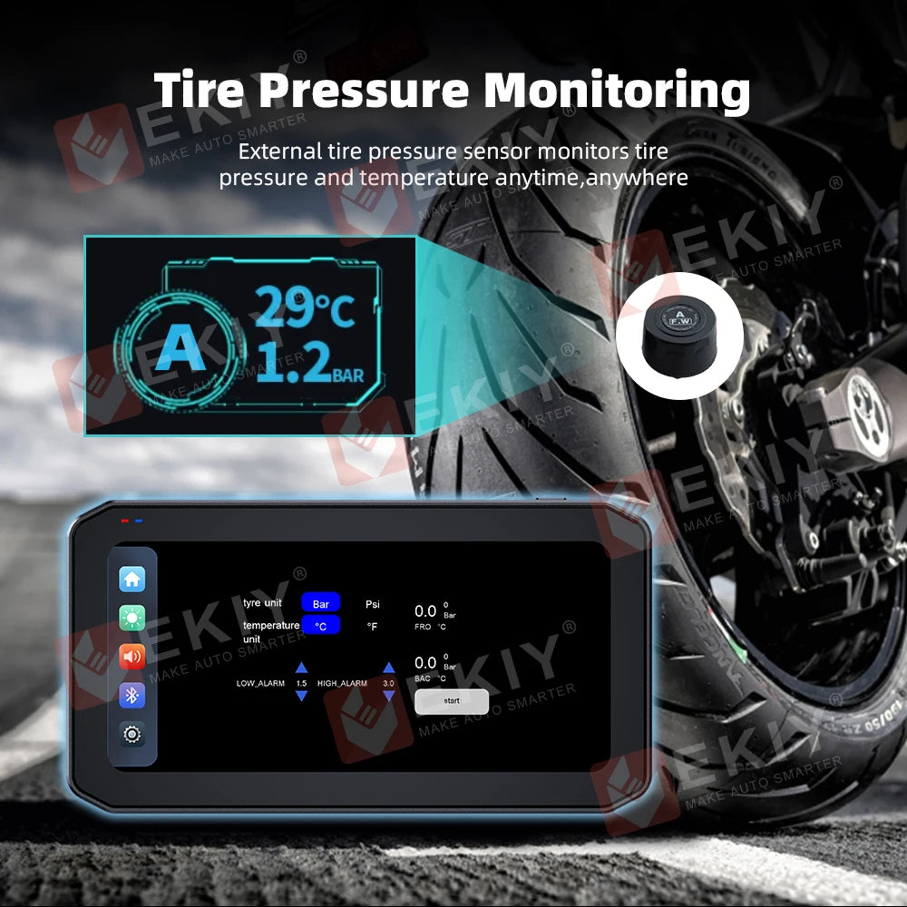 EKIY 6.25" Wireless CarPlay & Android Auto – Motorcycle GPS Dashboard