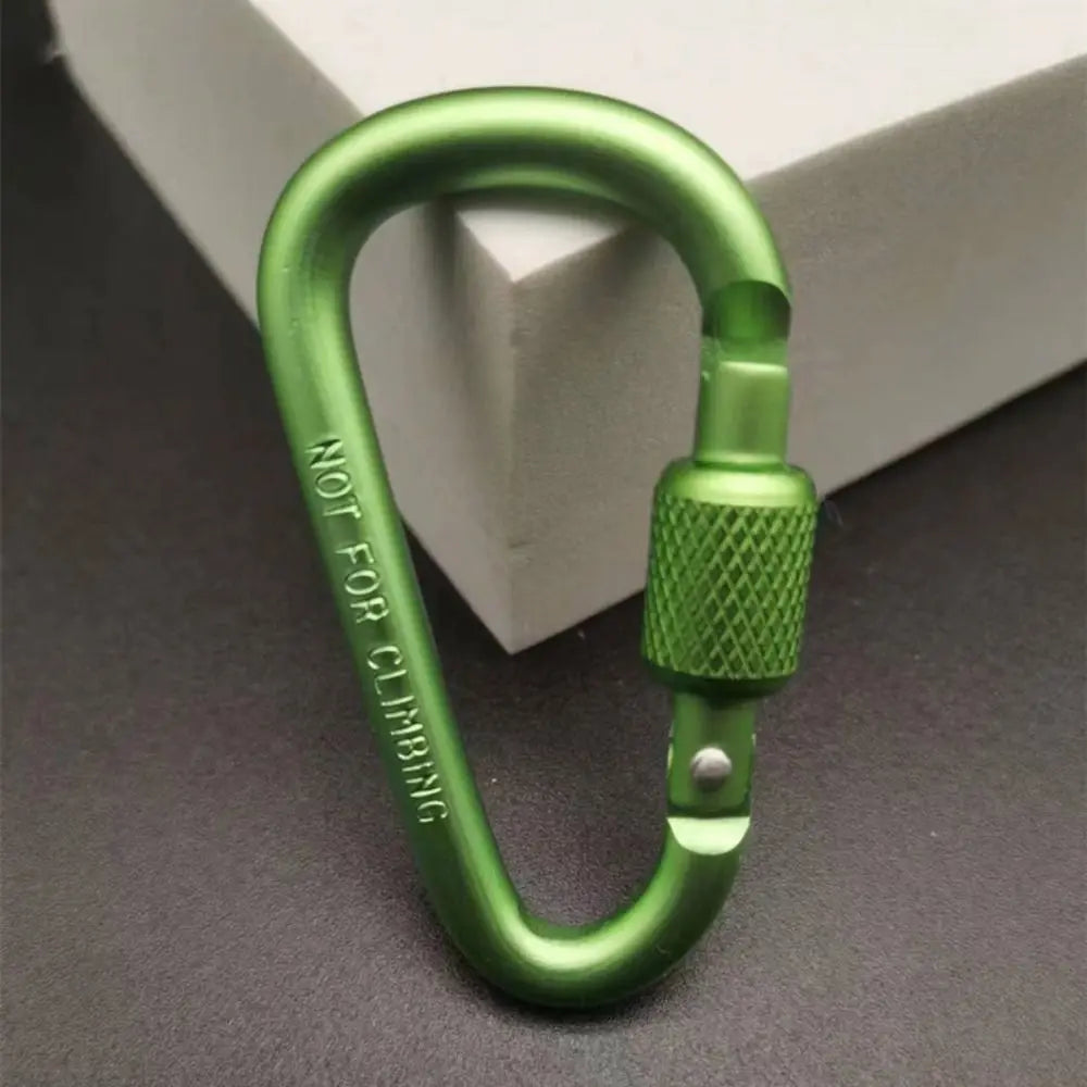 Aluminum Alloy D-Shape Carabiner – Locking Keychain Hook for Hiking