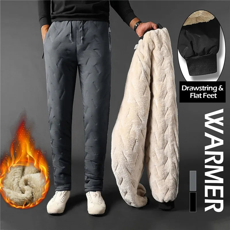 Men’s Thermal Fleece Sweatpants – Waterproof, Windproof, Plush Warm