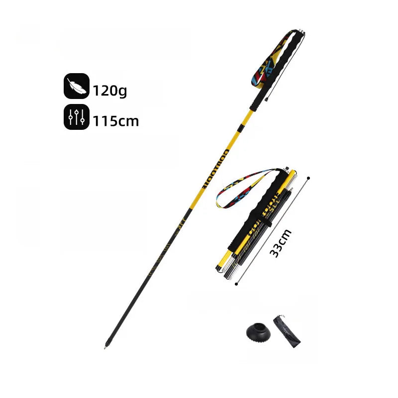 3K Carbon Fiber Folding Trekking Poles – Lightweight Hiking & Mountaineering Sticks