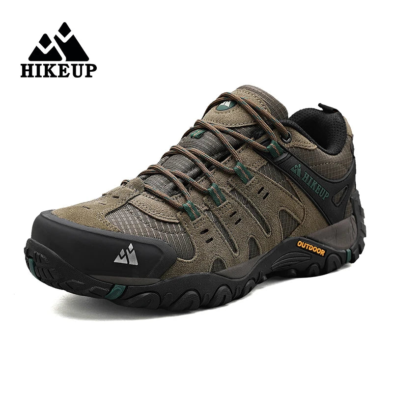 HIKEUP Men’s Hiking Shoes – Suede Leather Outdoor Trekking Sneakers