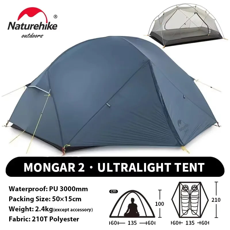 Naturehike Mongar UL 2 – Ultralight 2-Person Waterproof Backpacking Tent