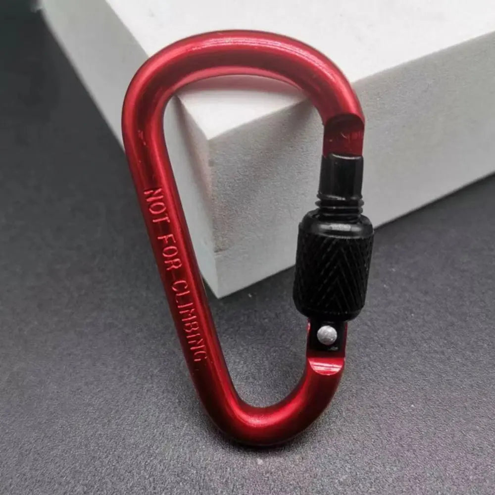 Aluminum Alloy D-Shape Carabiner – Locking Keychain Hook for Hiking