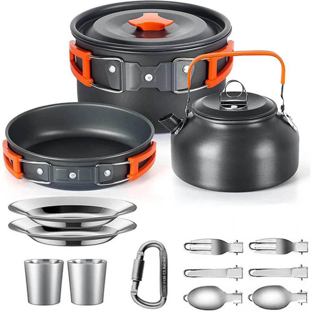 Camping Cookware Set – Non-Stick Teapot & Pots for 2–3 People