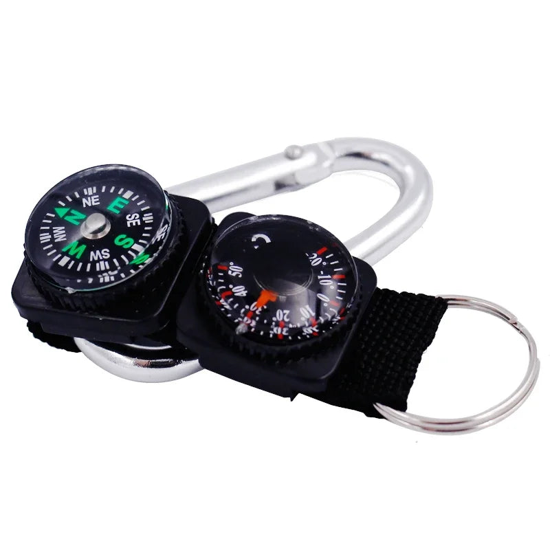 Mini Keychain Compass – Multifunction Outdoor Survival Thermomete