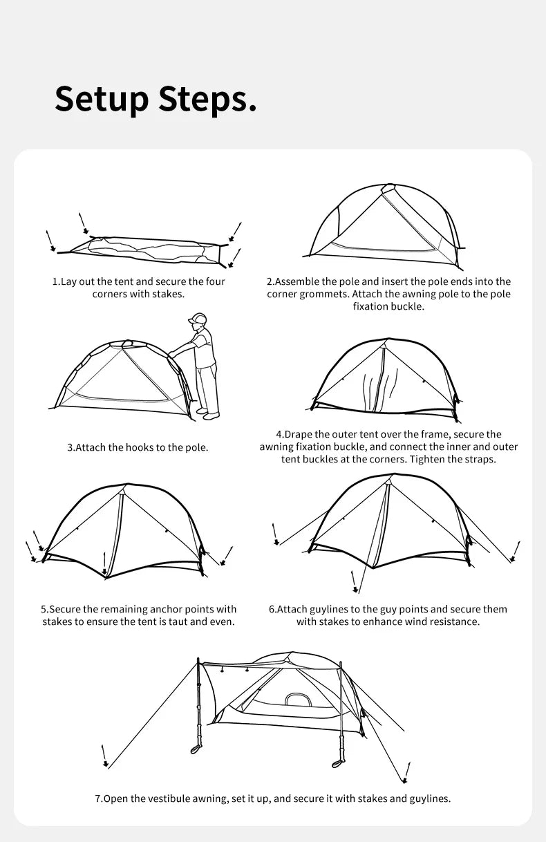 Naturehike Mongar UL 2 – Ultralight 2-Person Waterproof Backpacking Tent