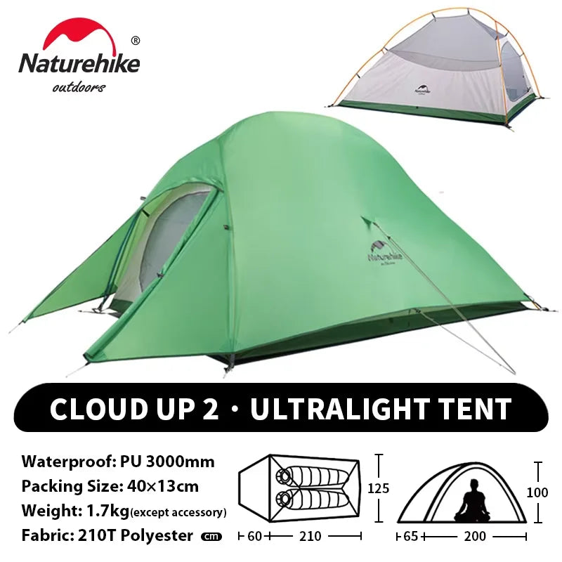 Naturehike Cloud Up 2-Person Ultralight Tent – Waterproof Camping & Hiking