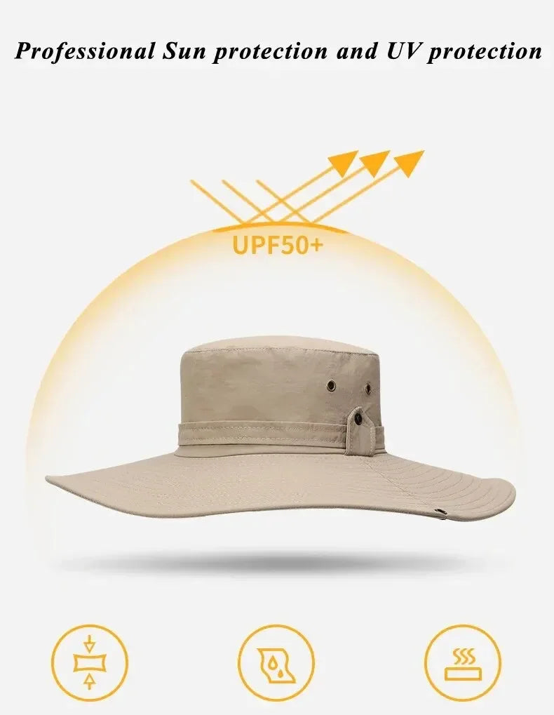 Men’s Sun Protection Fishing Hat – Breathable Anti-UV Camping & Hiking Cap