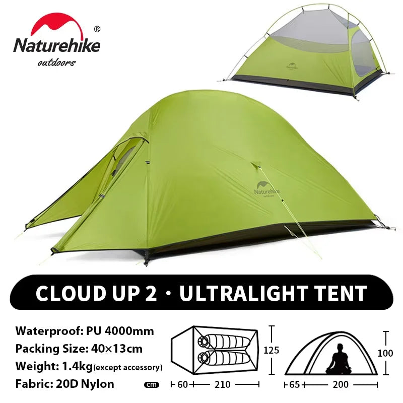 Naturehike Cloud Up 2-Person Ultralight Tent – Waterproof Camping & Hiking