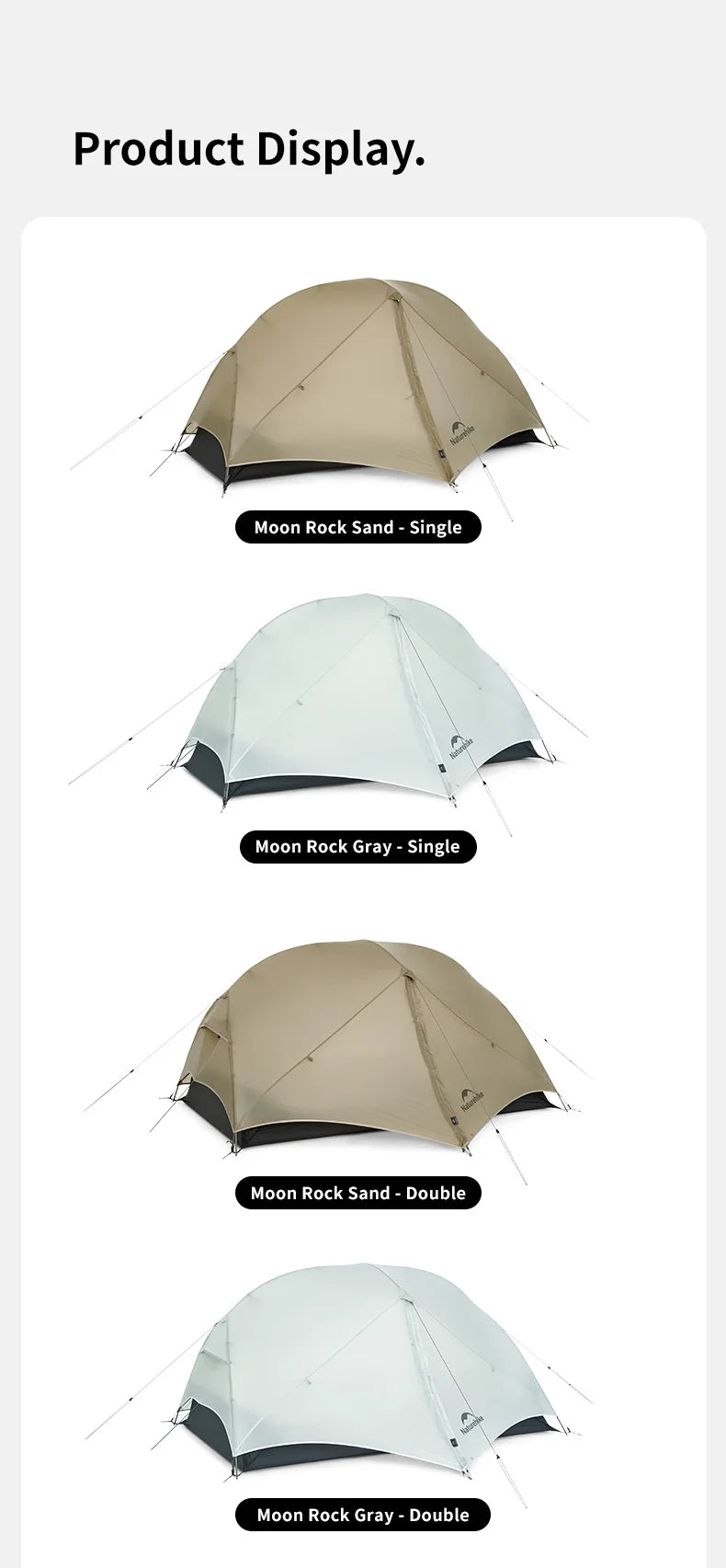 Naturehike Mongar UL 2 – Ultralight 2-Person Waterproof Backpacking Tent