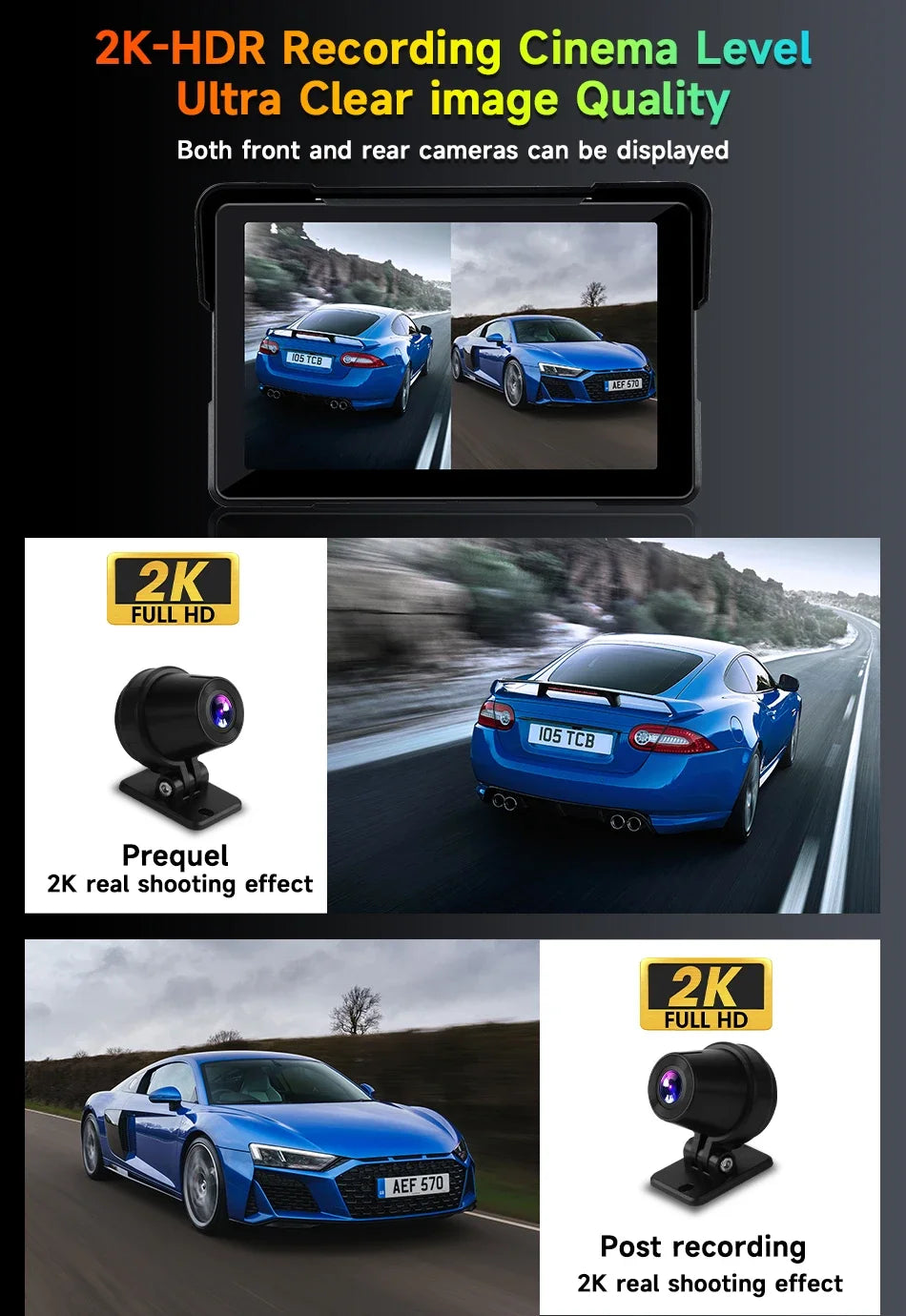 5–7" CarPlay & Android Auto DVR – Wireless GPS Display for Car & Motorcycle