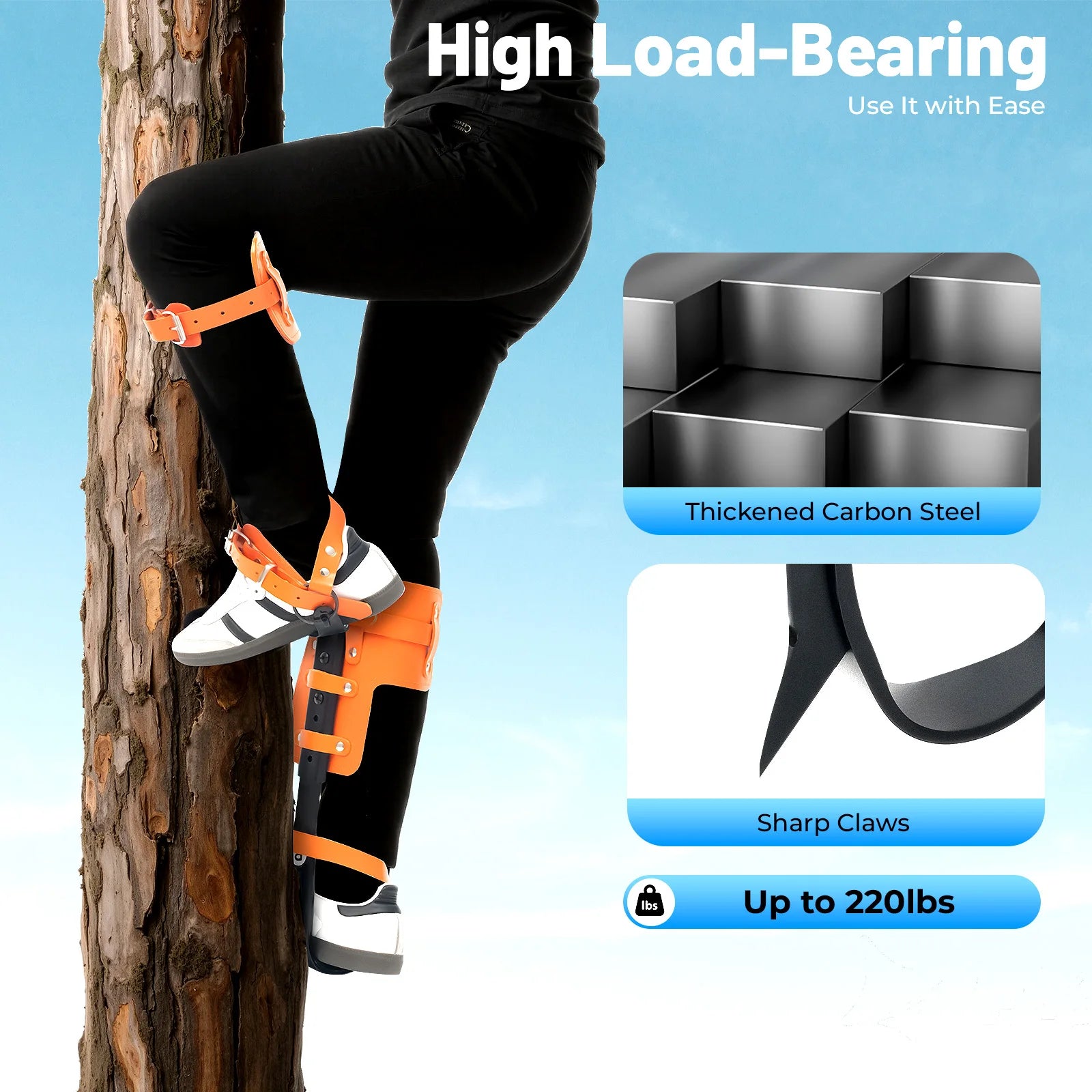 Adjustable Steel Climbing Spurs – Tree Climbing Spike Set