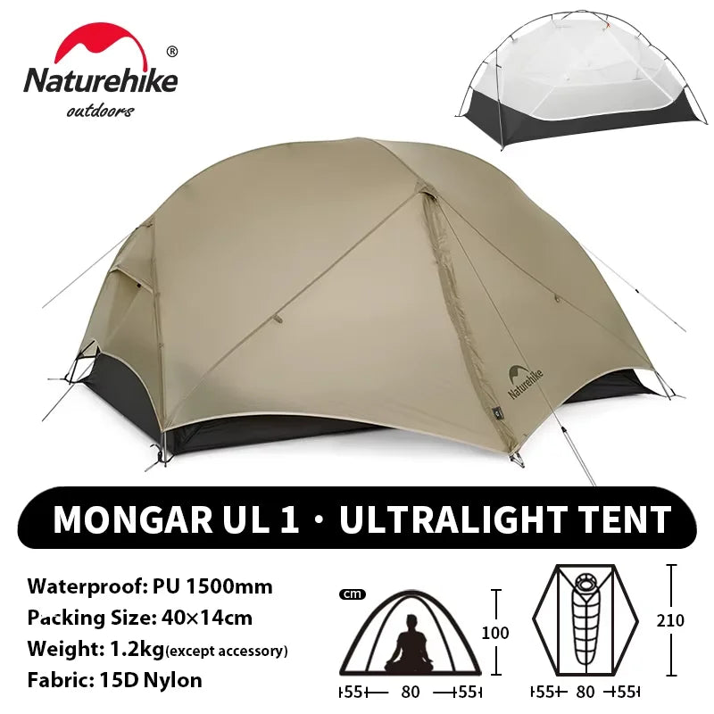 Naturehike Mongar UL 2 – Ultralight 2-Person Waterproof Backpacking Tent