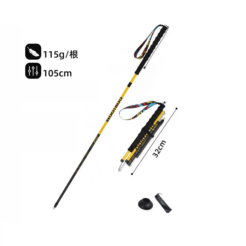 3K Carbon Fiber Folding Trekking Poles – Lightweight Hiking & Mountaineering Sticks