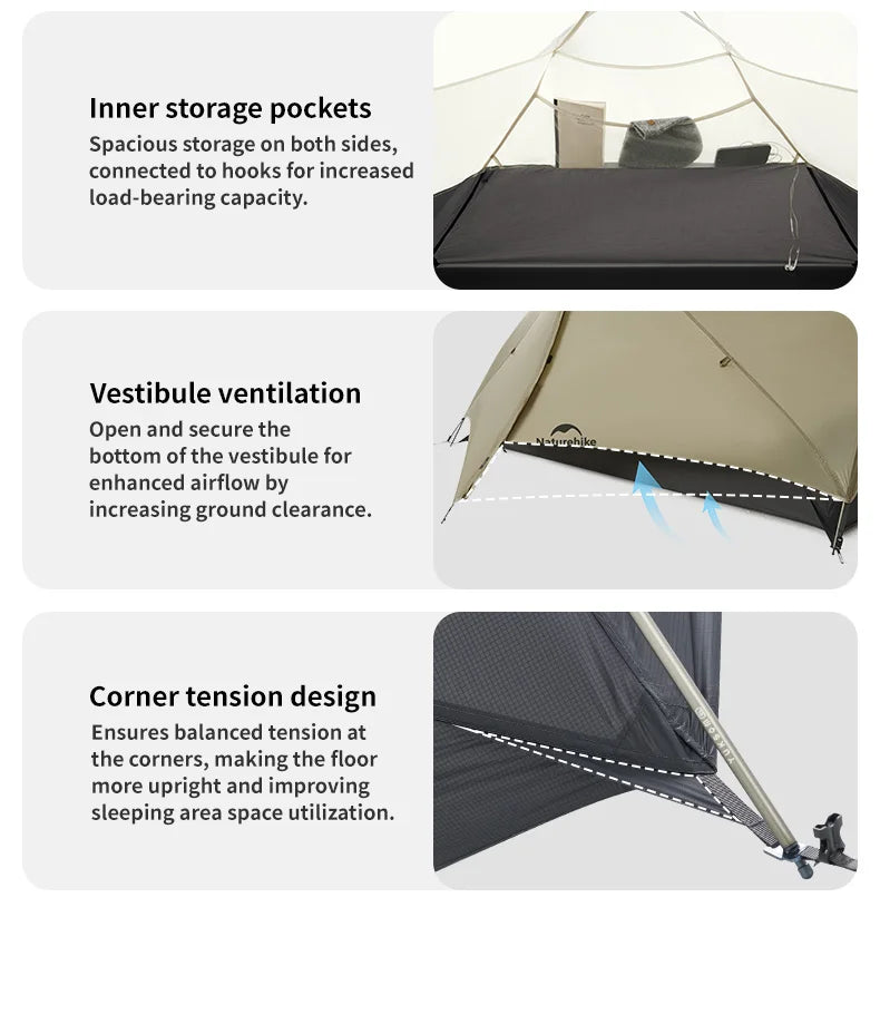 Naturehike Mongar UL 2 – Ultralight 2-Person Waterproof Backpacking Tent
