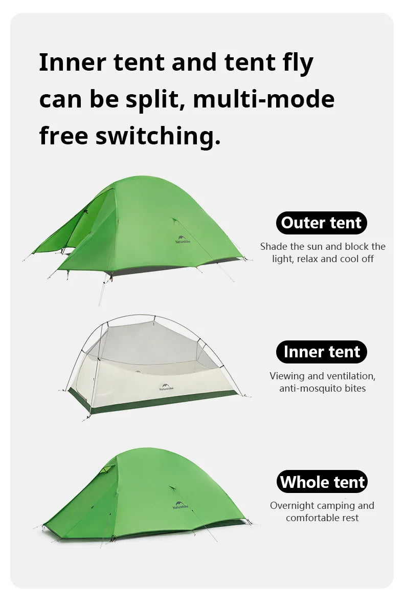 Naturehike Cloud Up 2-Person Ultralight Tent – Waterproof Camping & Hiking