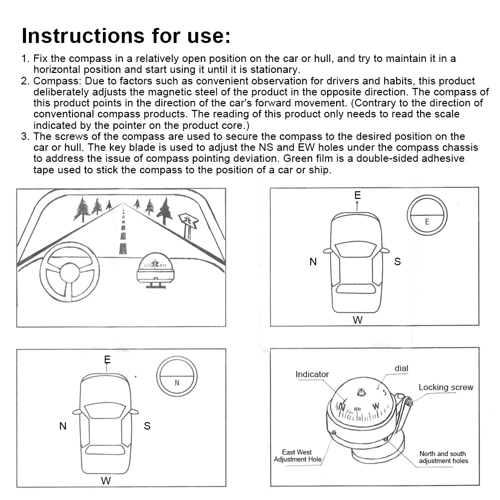 Multi-Function Digital Magnetic Compass – Waterproof Marine & Hiking Guide